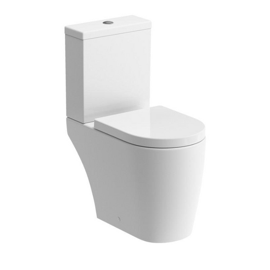 Esta Rimless Close Coupled Open Back WC & Soft Close Toilet Seat