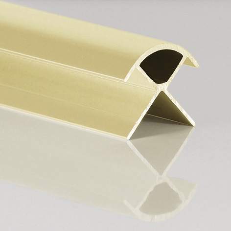 External Corner Brushed Brass 2450mm Length Aluminium Profile