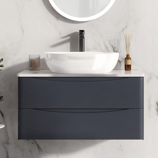 scudo neo 560mm x 370mm x 145mm polymarble countertop basin gloss white, Scudo, Basin, Counter Top Bowl , 1