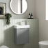 Deco Satin Grey 400mm Wall Hung Cabinet & Basin