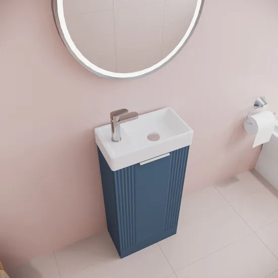 Deco Satin Blue 400mm  Floor Standing Cabinet & Basin