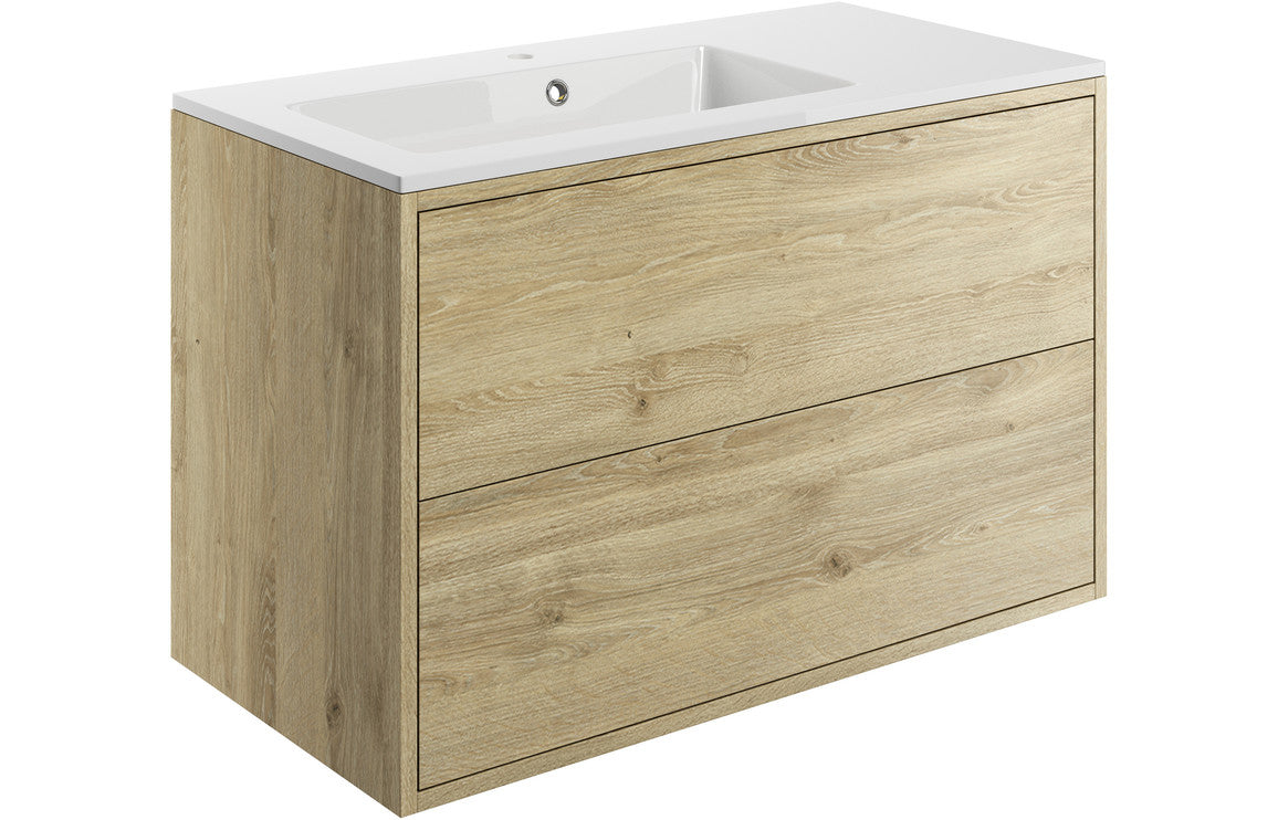 Cosimo Freestanding Bath Suite - 900mm Oak Basin Unit