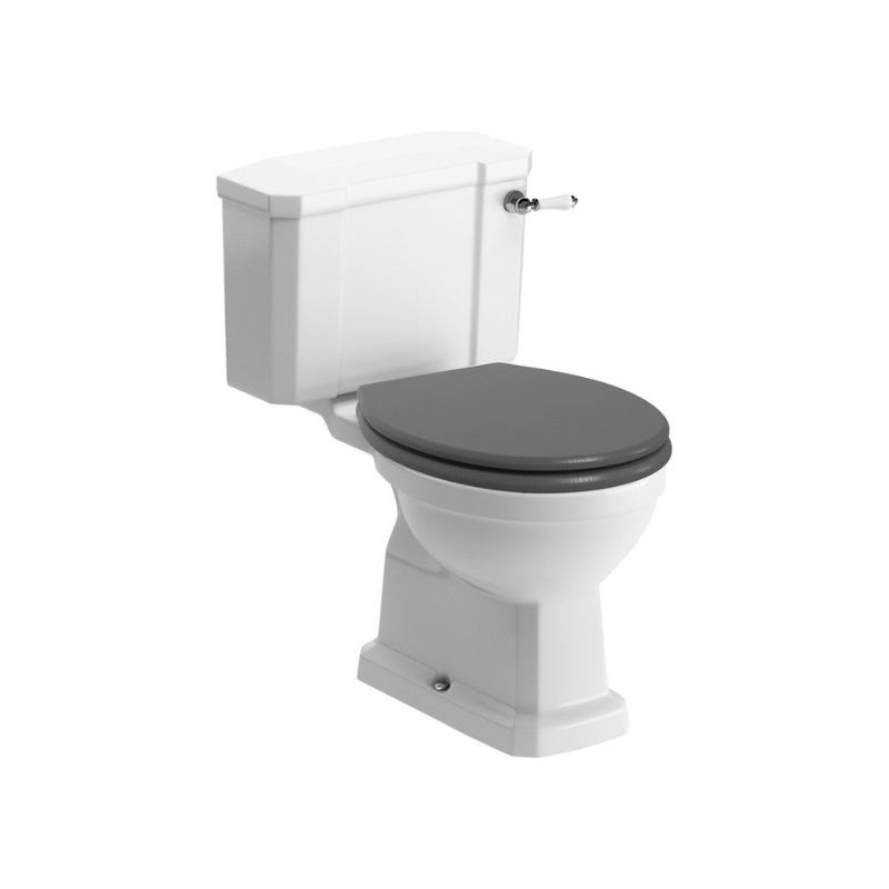 Florence Close Coupled WC & Grey Ash Soft Close Toilet Seat