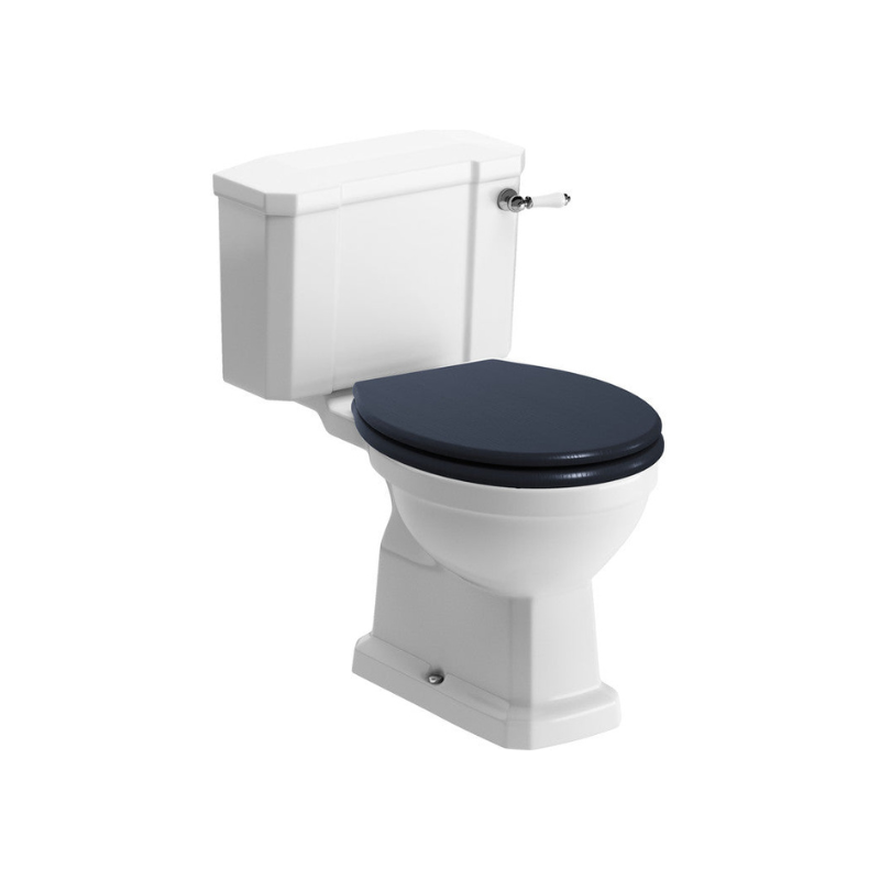 Florence Close Coupled WC & Indigo Ash Soft Close Toilet Seat