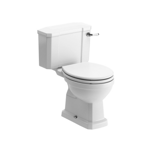 Florence Close Couple WC & Satin White Wood Effect Toilet Seat