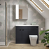 fusion combination toilet and vanity unit 1000mm grey gloss, Hudson Reed, Bathroom Cabinet, 1