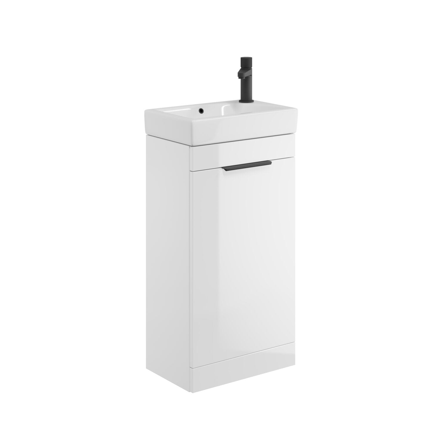 Esme Cloakroom Unit Gloss White With Basin & Handle