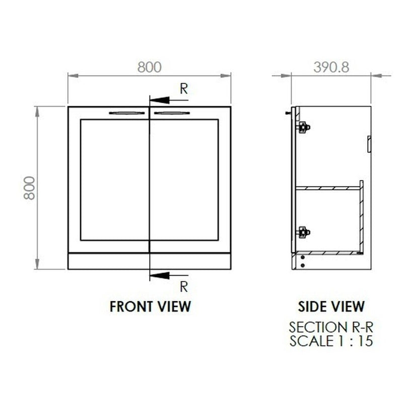 London 815mm Floor Standing Basin Unit & Basin - Matt White with Black Handles