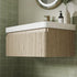 kuba 500mm wall hung basin unit basin textured oak, Alessio, Wall Hung Vanity Unit, 4