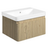 kuba 600mm wall hung basin unit basin textured oak, Alessio, Wall Hung Vanity Unit, 1