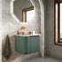 linea curve 900 unit with counter top brushed brass frame, SCUDO, Wall Hung Vanity Unit, 3