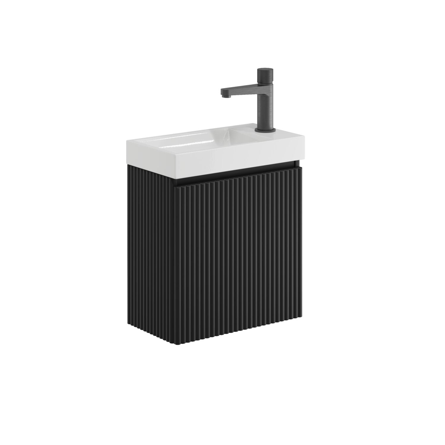 Linea Matte Black Cloakroom Basin Unit With Basin