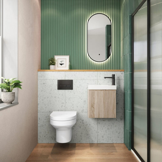 linea cloakroom unit oak, Scudo, Wall Hung Vanity Unit, 2
