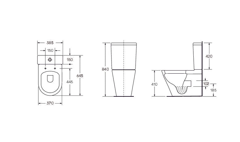 Linea Rimless Back to Wall Toilet & Seat