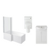 Lanza Shower Bath Suite 1700mm Left Hand Bath And Furniture