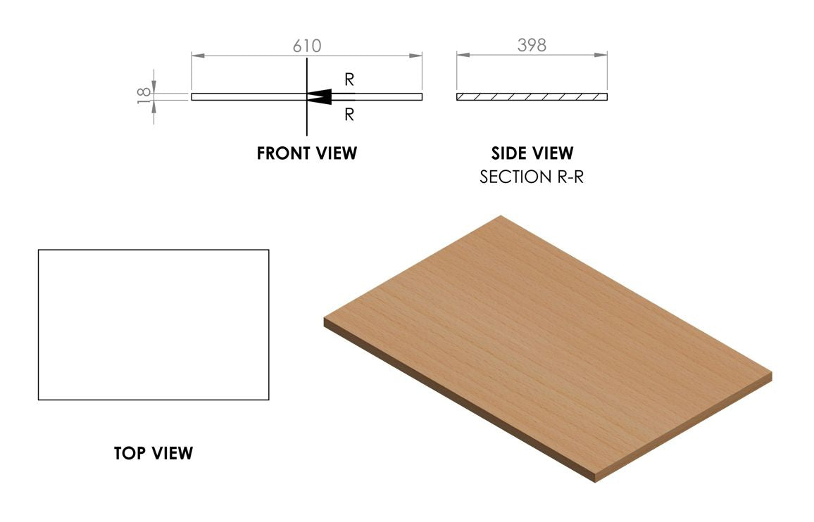 Skanda 610mm Basin Unit Oak Worktop - Matt Graphite Grey with Chrome Handles