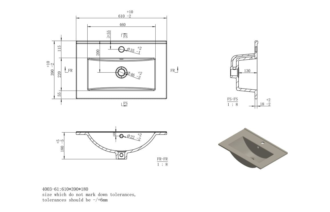 Skanda 615mm Basin Unit & Basin - Matt Oat with Black Handles