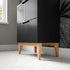 skanda 610mm floor standing basin unit maple oak effect worktop matt graphite grey with gold handles, Alessio, Sink Vanity Unit, Basin Unit, 3