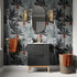 skanda 615mm basin unit basin matt graphite grey with gold handles, Alessio, Sink Vanity Unit, Basin Unit, 1