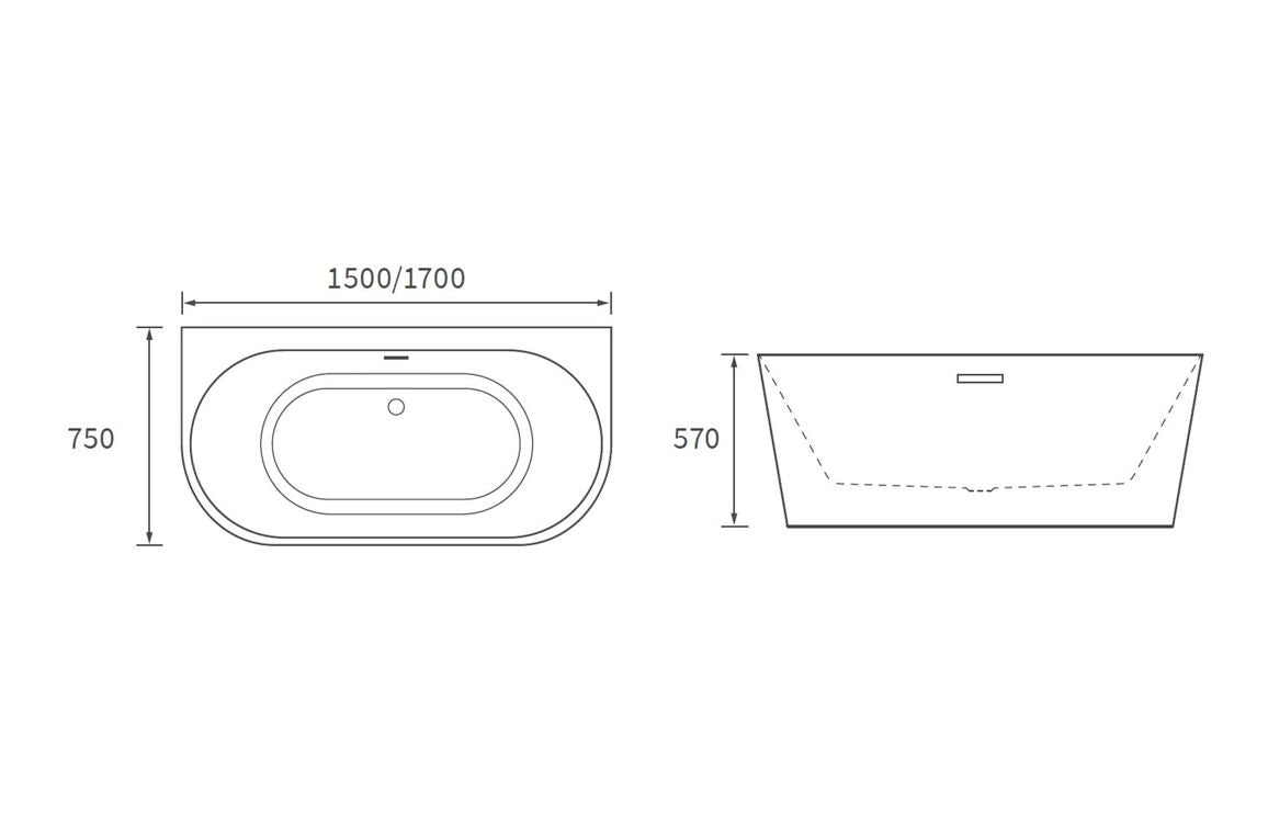 Filippo Freestanding Bath 1700x750x570mm