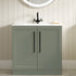 london 815mm floor standing basin unit basin matt reed green with black handles, Alessio, Sink Vanity Unit, Basin Unit, 1