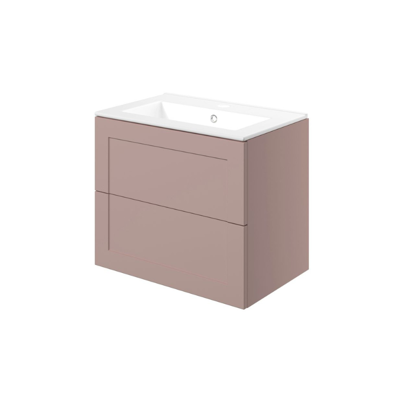 london 615mm wall hung basin unit basin matt peony with black handles, Alessio, Wall Hung Vanity Unit, 4