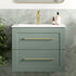 london 615mm wall hung basin unit basin matt reed green with gold handles, Alessio, Wall Hung Vanity Unit, 1