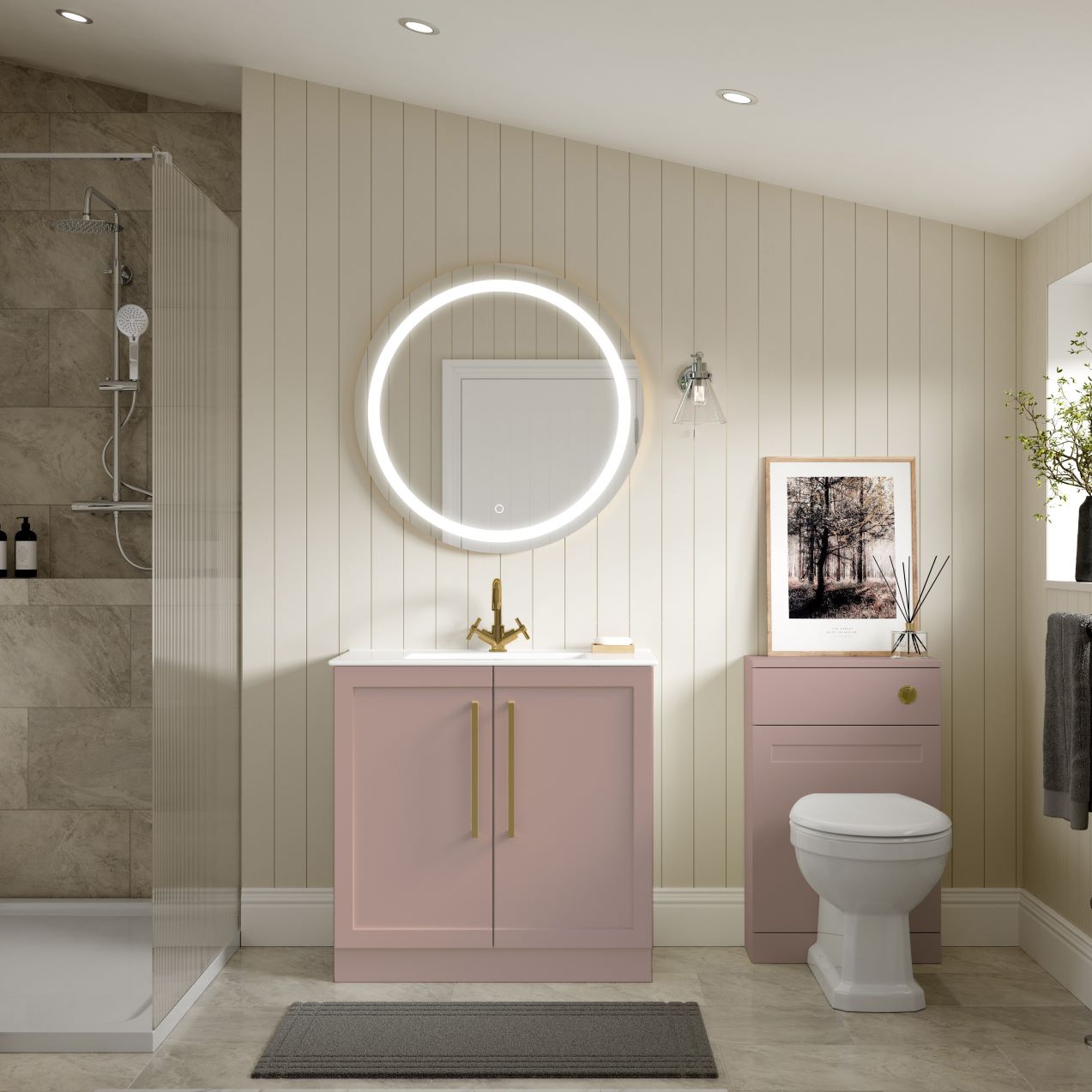 London 500mm Floor Standing WC Unit - Matt Peony