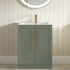 london 615mm floor standing basin unit basin matt reed green with gold handles 1, Alessio, Sink Vanity Unit, Basin Unit, 2