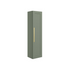 London 350mm Wall Hung 1 Door Tall Unit - Matt Reed Green with Gold Handle