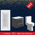 Lucio Bath Suite 1700mm with Anthracite Gloss 600mm Wall Hung Basin Unit And Toilet