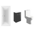 Lucio Bath Suite 1700mm with Anthracite Gloss 600mm Basin Unit And Toilet