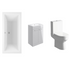 Lucio Bath Suite 1700mm with Grey Gloss 600mm Basin Unit And Toilet