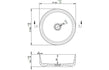zeta matt white ceramic washbowl waste 355mm, Alessio, Basins, Counter Top Bowl , 4