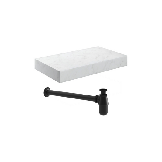 marbella 800mm wall hung white marble basin unit set bottle trap, Alessio, Wall Hung Vanity Unit, 6