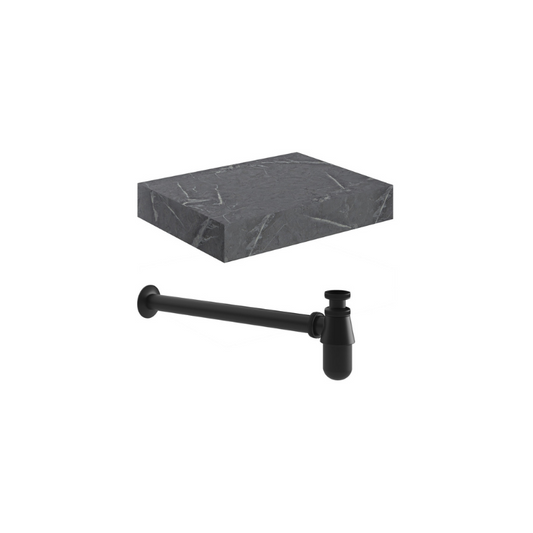 marbella 600mm wall hung grey marble basin unit set bottle trap, Alessio, Wall Hung Vanity Unit, 7