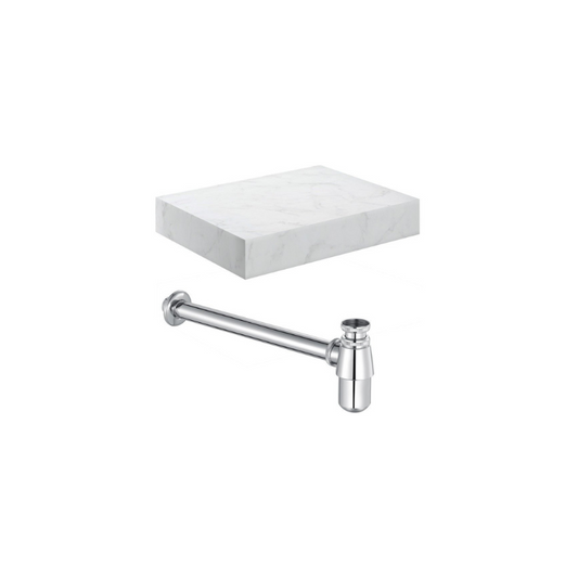 marbella 600mm wall hung white marble basin unit set bottle trap, Alessio, Wall Hung Vanity Unit, 7
