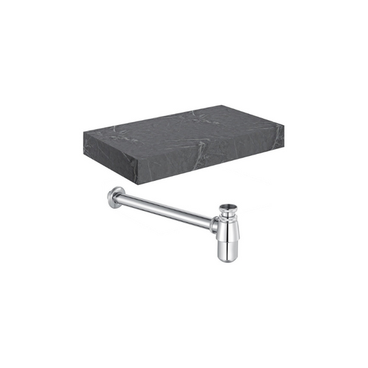 marbella 800mm wall hung grey marble basin unit set bottle trap, Alessio, Wall Hung Vanity Unit, 5