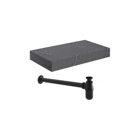 marbella 800mm wall hung grey marble basin unit set bottle trap, Alessio, Wall Hung Vanity Unit, 6