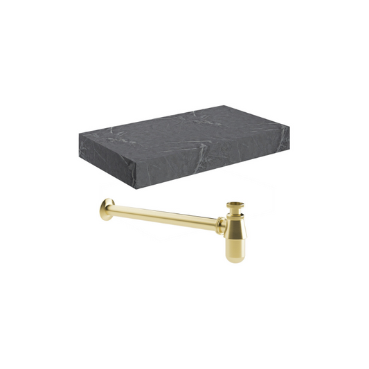 marbella 800mm wall hung grey marble basin unit set bottle trap, Alessio, Wall Hung Vanity Unit, 7