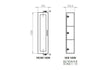 London 350mm Wall Hung 1 Door Tall Unit - Matt Reed Green with Black Handle