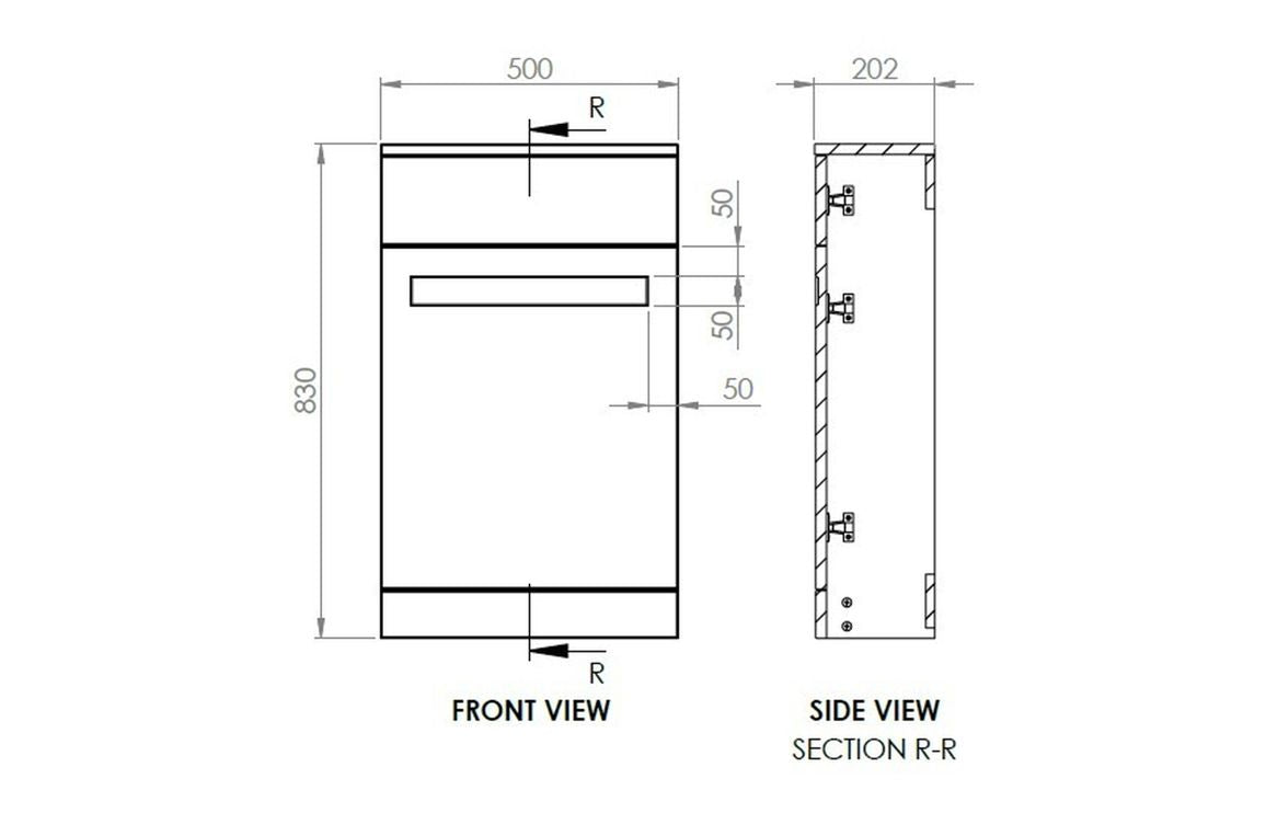 London 500mm Floor Standing WC Unit - Matt Reed Green