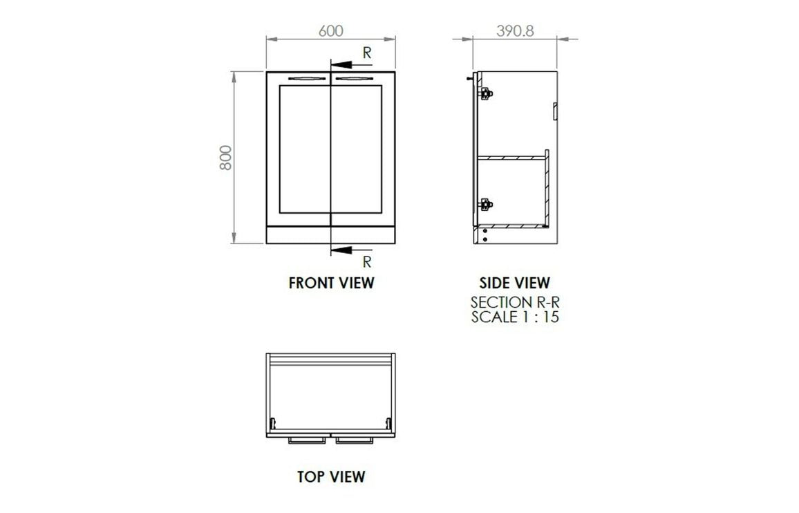 London 615mm Floor Standing Basin Unit & Basin - Matt White with Black Handles