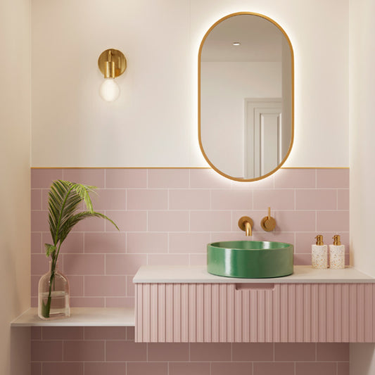 Multipanel Antique Rose Metro Tile Effect Shower Panel