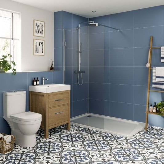 Multipanel Misty Blue Tile Shower Panel