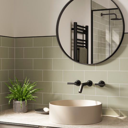 Multipanel Sage Green Metro Tile Effect Shower Panel