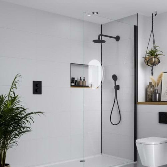 Multipanel White Grey Tile Effect Wet Wall Shower Panel