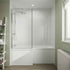 Modern bathroom with Multipanel White Snow Classic Wet Wall Shower Panel a shower enclosure and shelves.