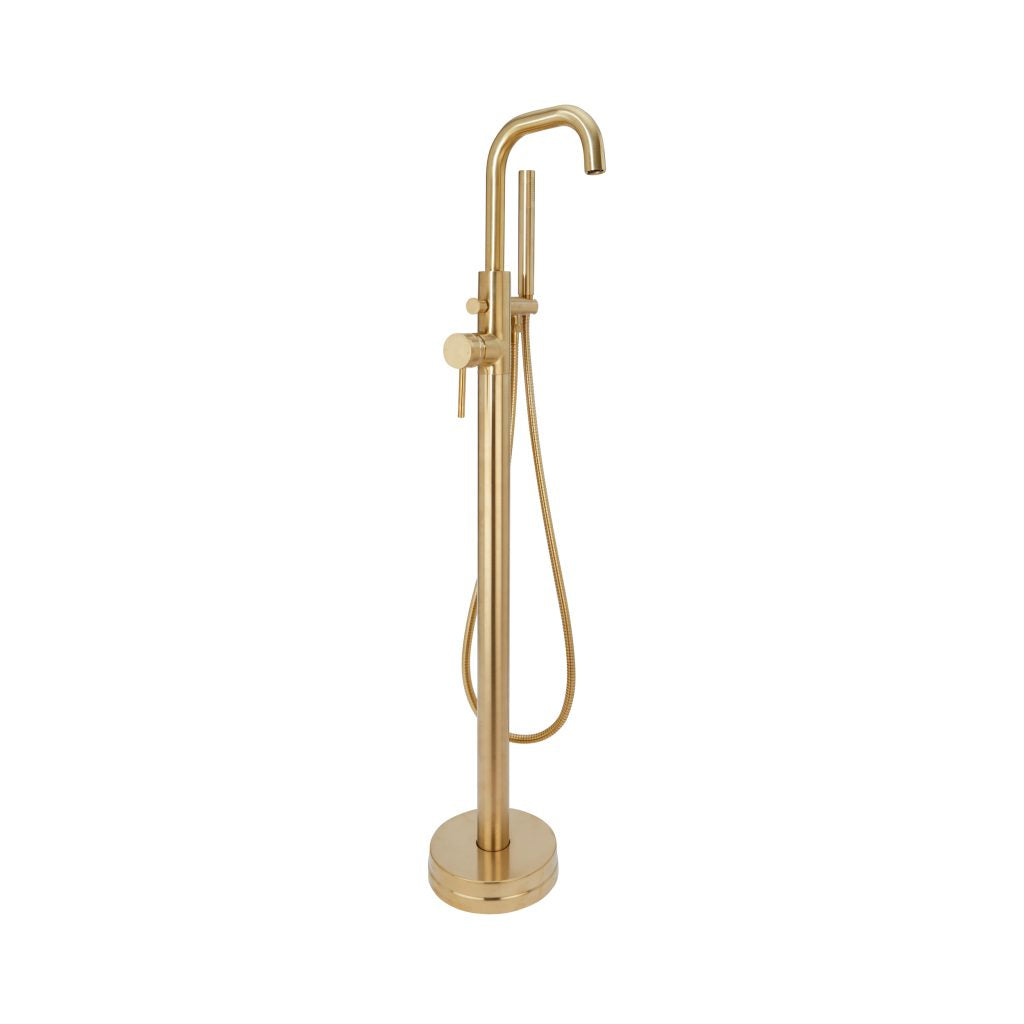 Core Freestanding Bath Shower Mixer Tap Brushed Brass