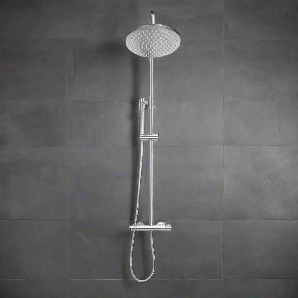 Core Chrome Round Rigid Riser Shower